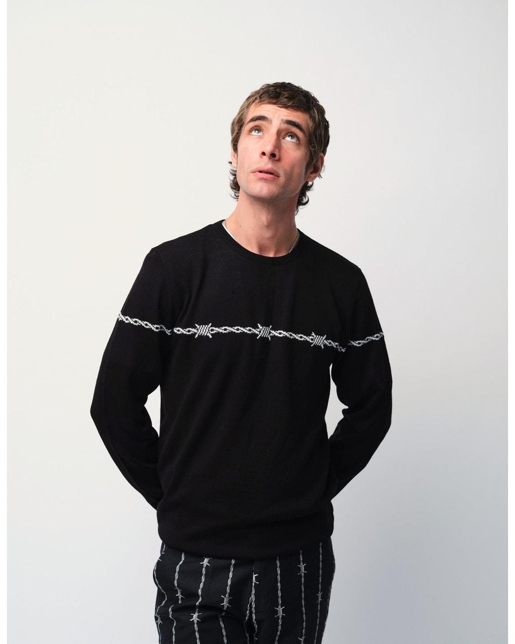 Gresham Blake Black Barbed Wire Jumper for men