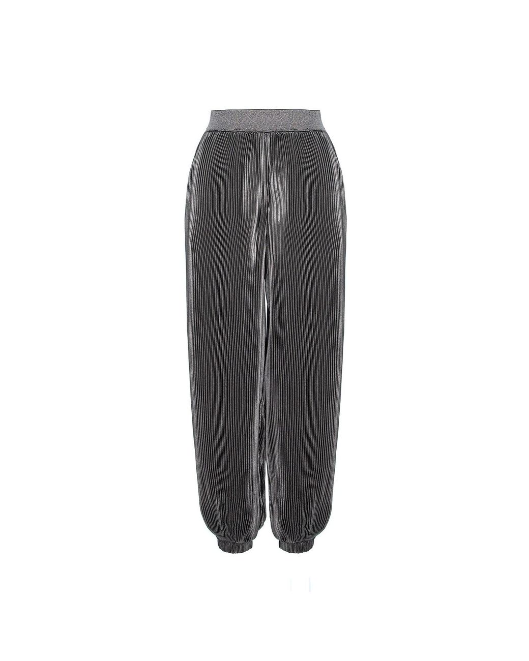 Silvia Serban Gray Pleated Voile Harem Trousers