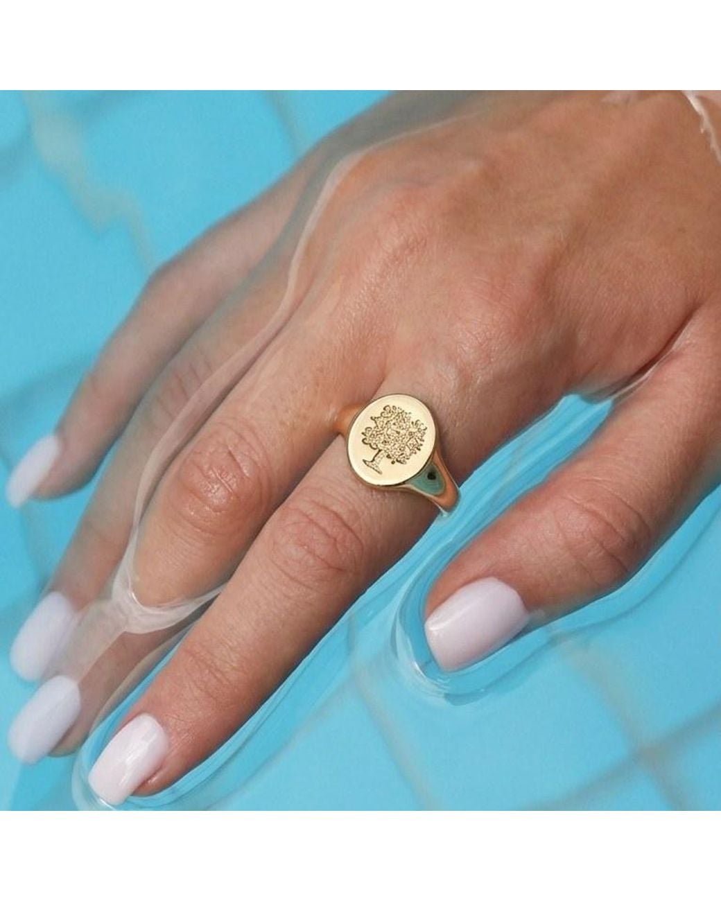 With Love Darling Metallic Tree Of Life Signet Ring