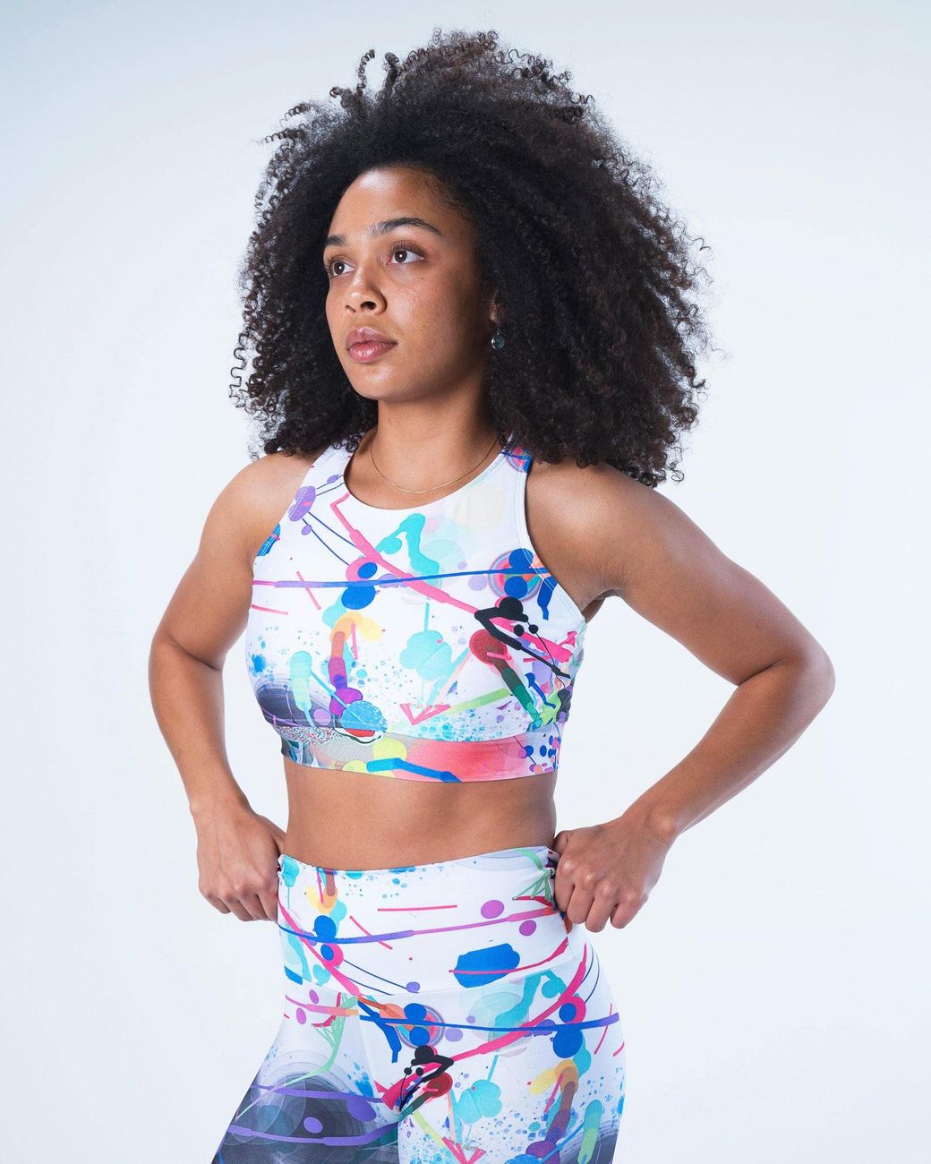 Lilia Munn Blue High Support Racerback Sports Bra–