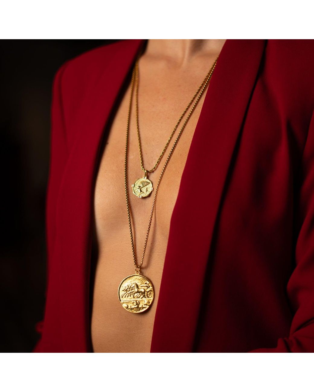Ebru Jewelry Metallic Alexander's Victory Medallion Necklace