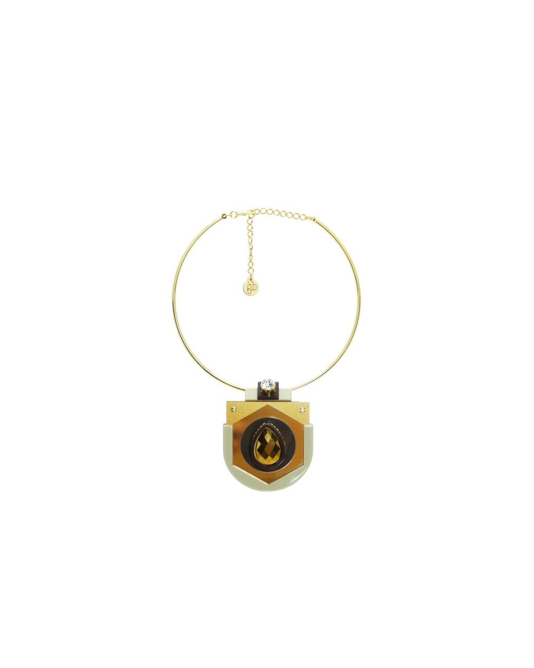 Gissa Bicalho Metallic Acrylic Handmade Necklace Empire