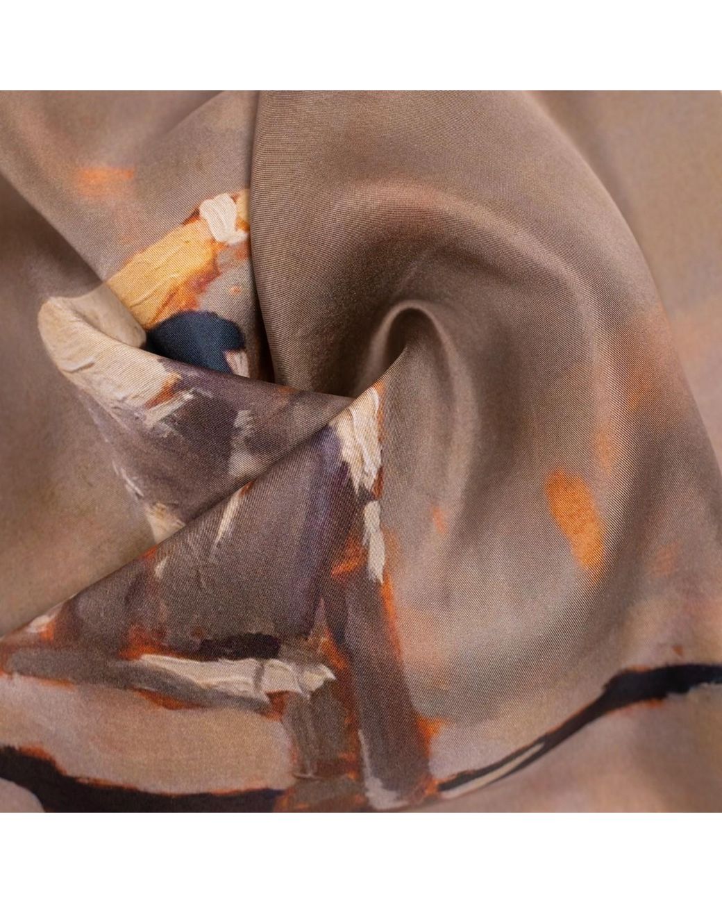 Otway & Orford Brown 'Six! Cricket Silk Pocket Square. Full-Size for men