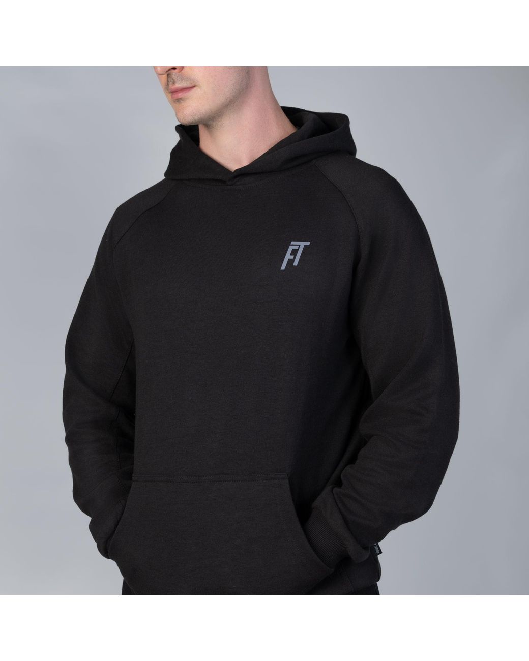 Foster Taylor Black Sports Double Interlock Hoody for men