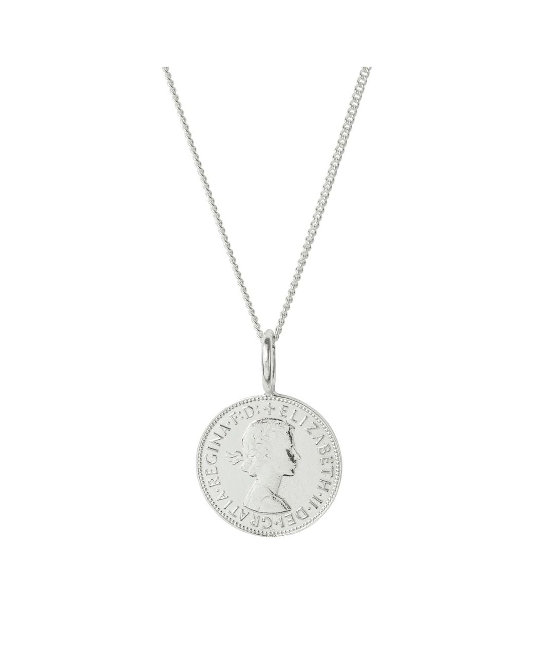 Katie Mullally Metallic British Half Penny & Chain for men