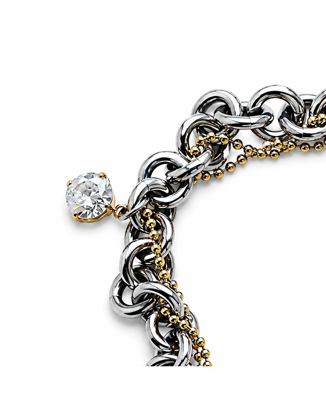 Kirei Brown Overlay Steel Layered Chain Bracelet