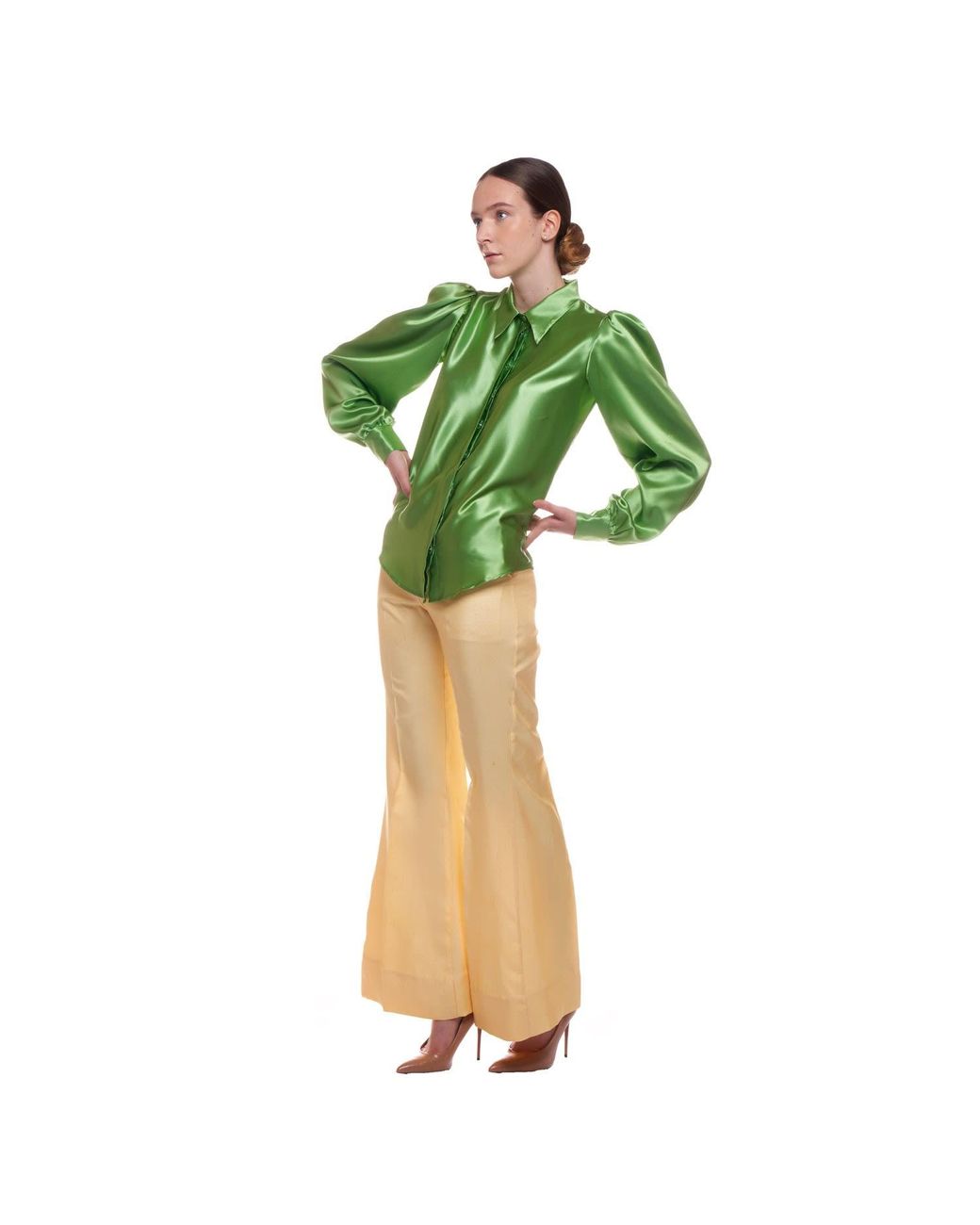 Sofia Tsereteli Green Silk Blouse