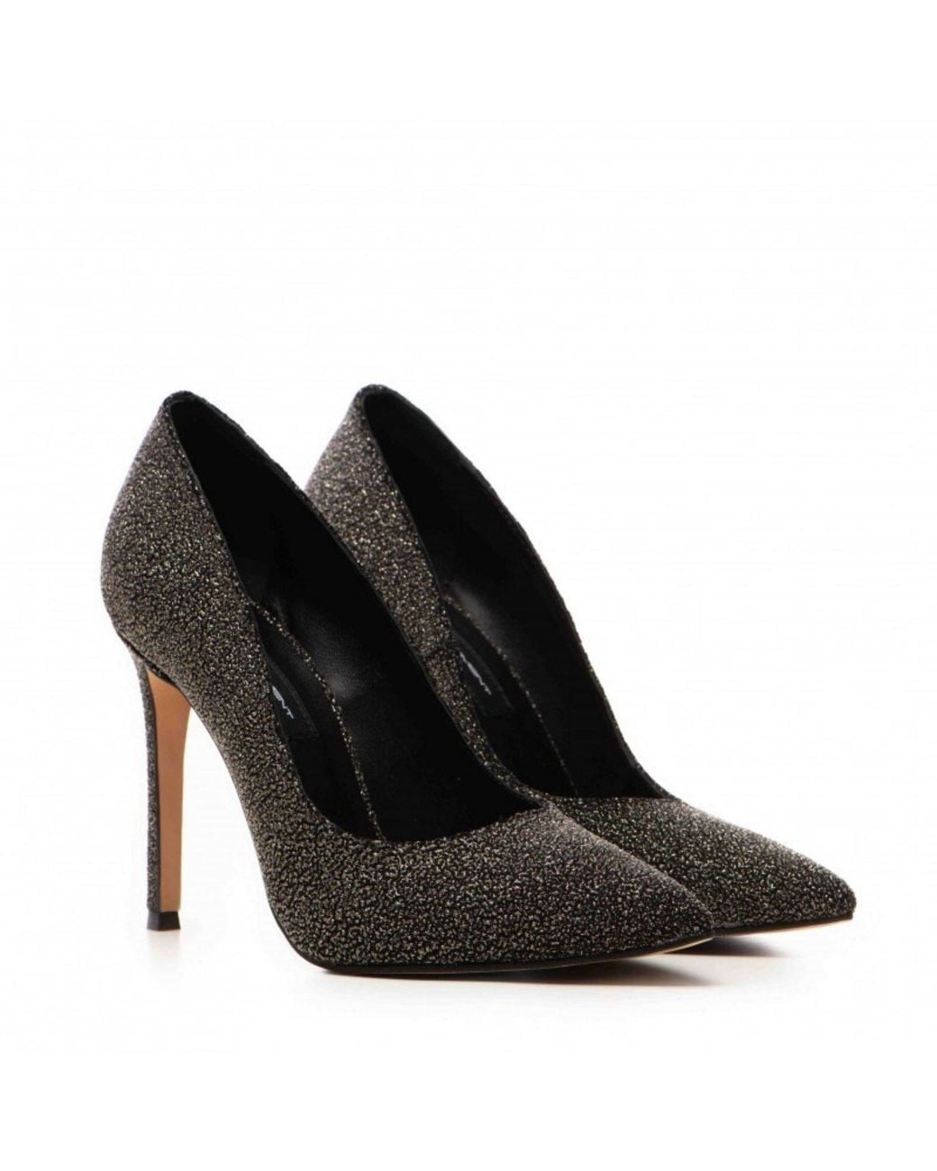 The 5Th Element Black Shimmer Stiletto Pumps