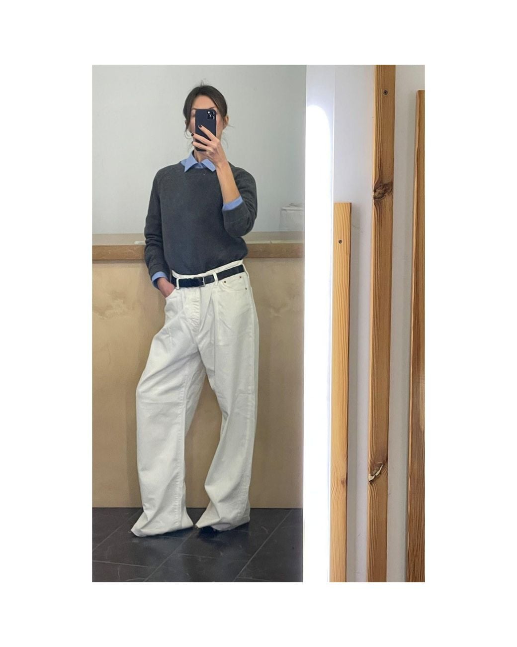 2KStyle Gray Olga Wool-Blend Sweater