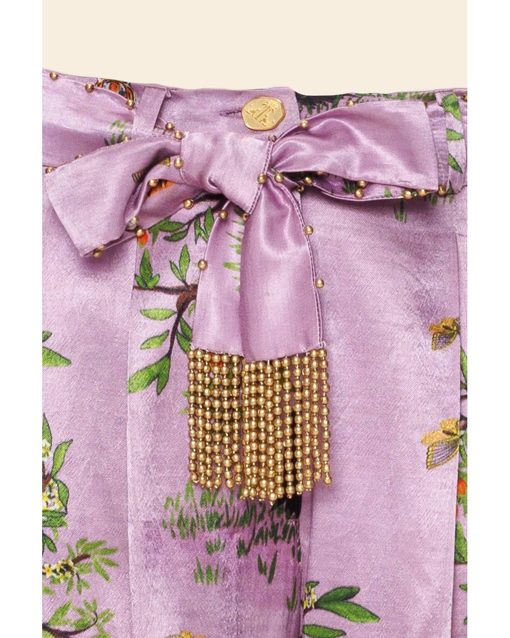 Ashaki Purple The Lilac Shanti Tiger Pleated Shorts