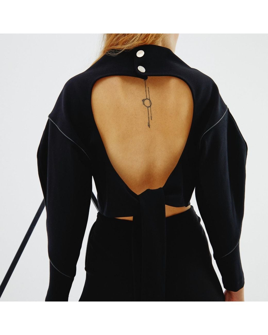 Mirimalist Blue Angle Open Back Top