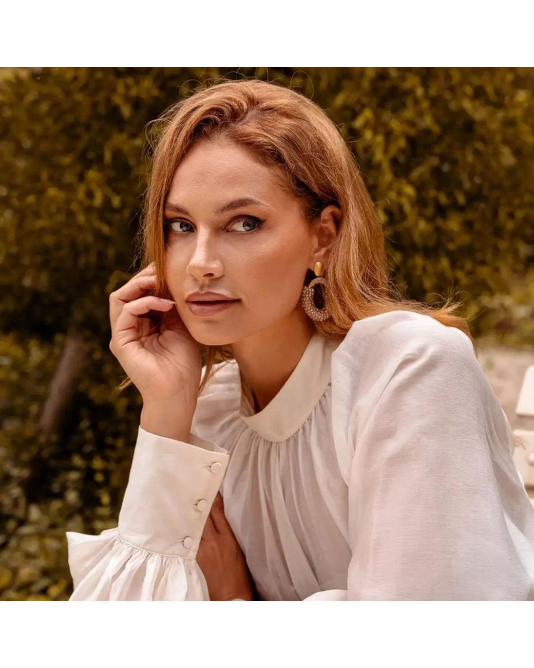 LOTT.gioielli Metallic Neutrals Champagne Earrings Yara Oval M