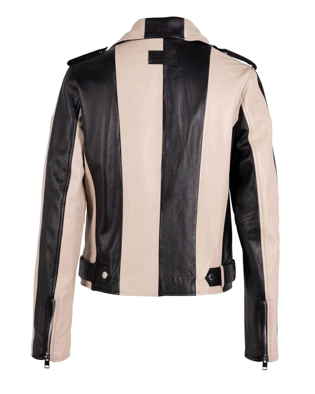 Mauritius Black Striped Leather Jacket Armilla