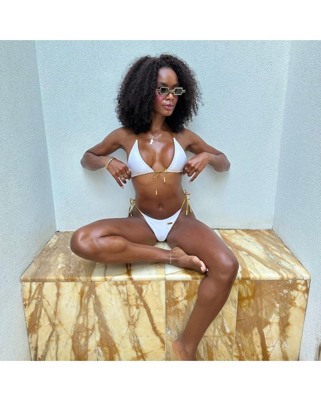Capri Swim™ White Chocolate Reversible Bikini Top