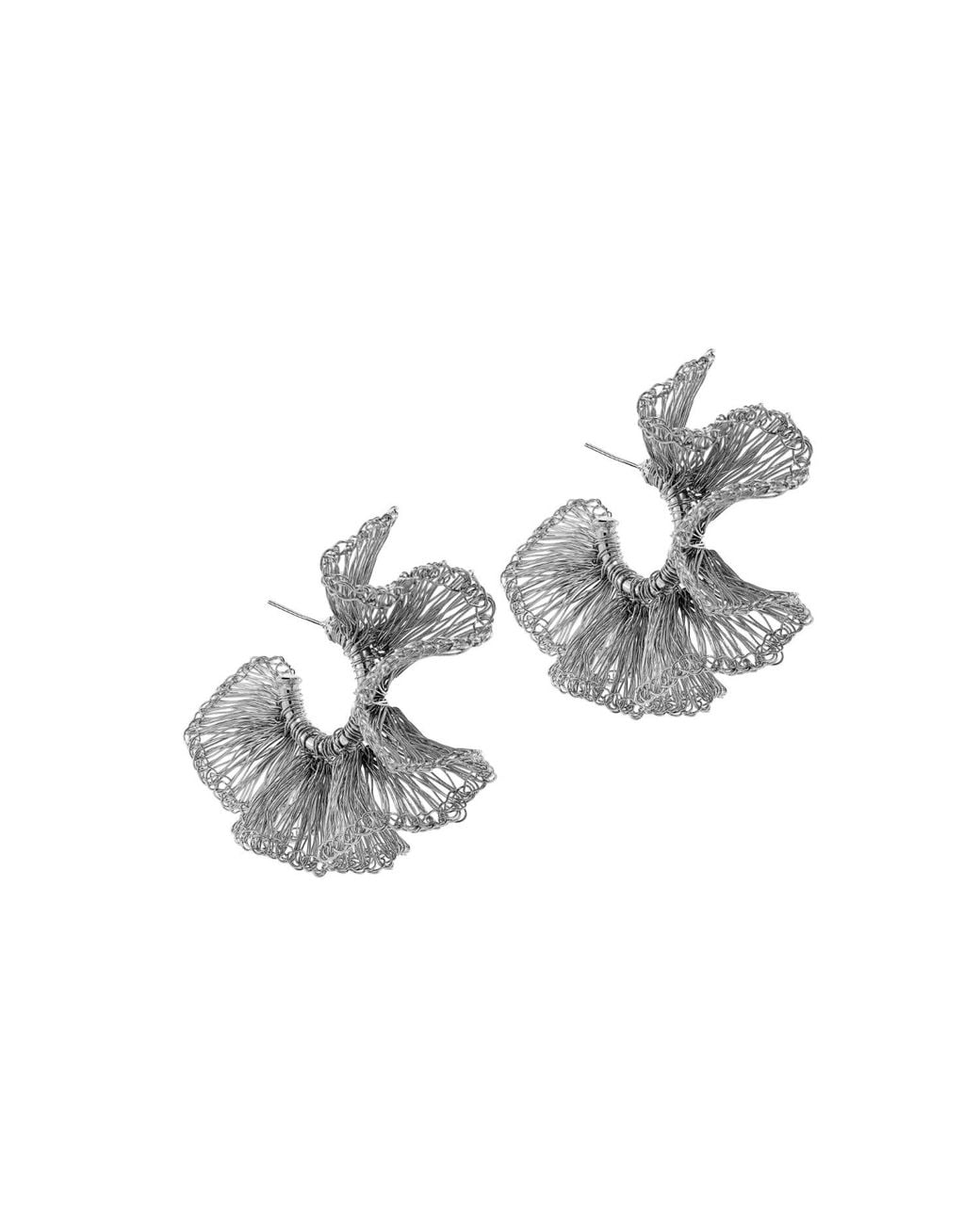 Lavish by Tricia Milaneze Metallic All Rio Hoops Handmade Crochet Earrings