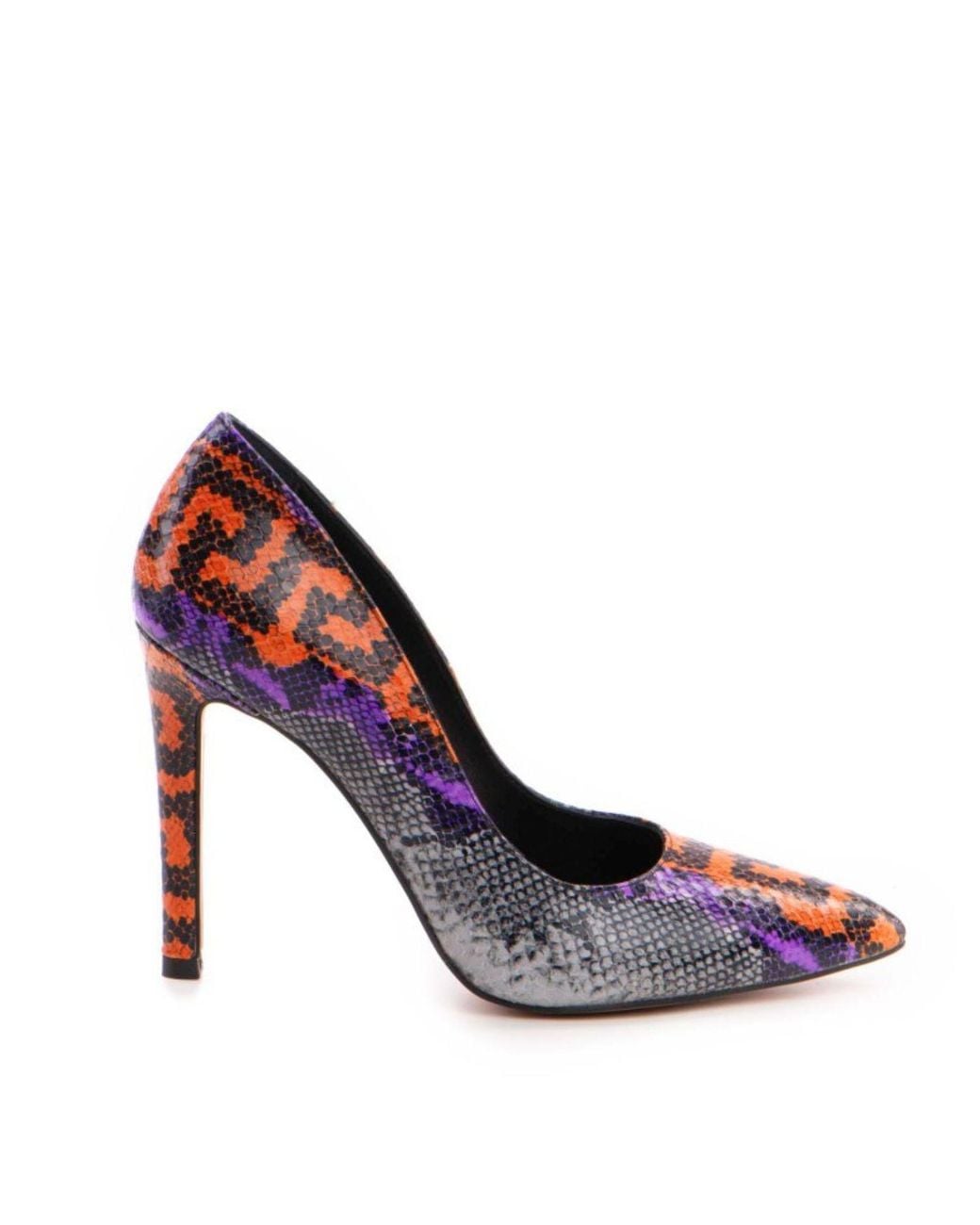 The 5Th Element Blue Print Leather Stiletto Heels