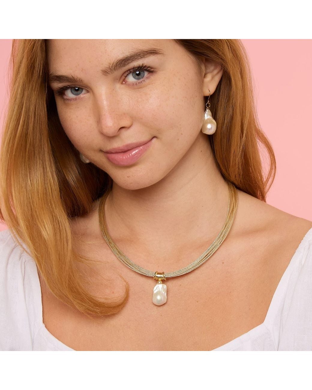 Pearls of the Orient Online White Decus Large Baroque Cultured Freshwater Pearl Drop Earrings On Plated