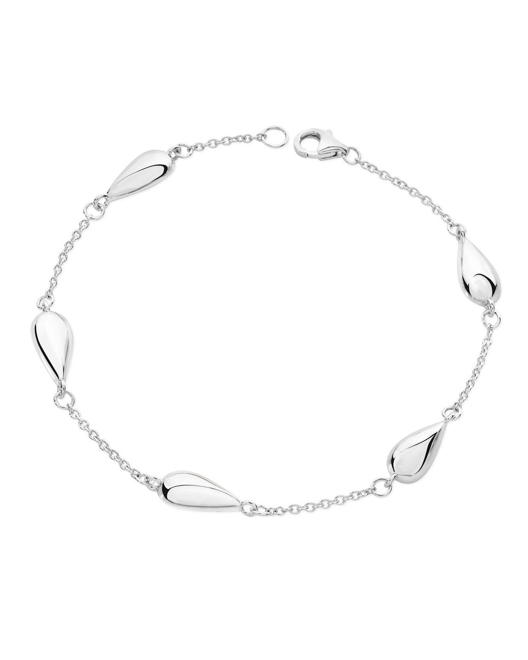 Lucy Quartermaine Metallic Solid Sterling Station Tear Drop Bracelet