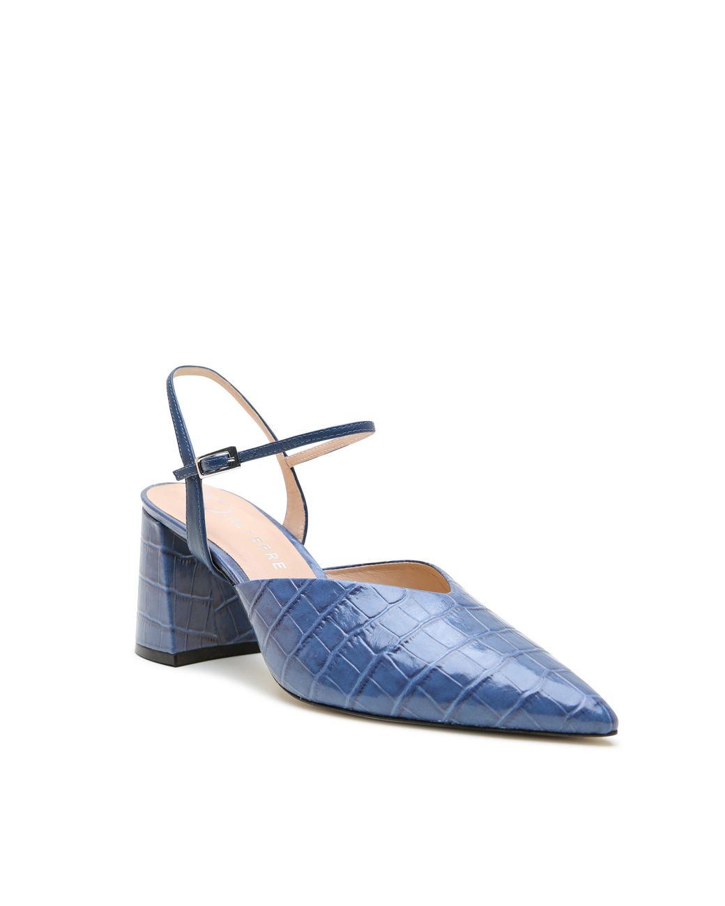 Alterre Blue Croc Amal V Mule