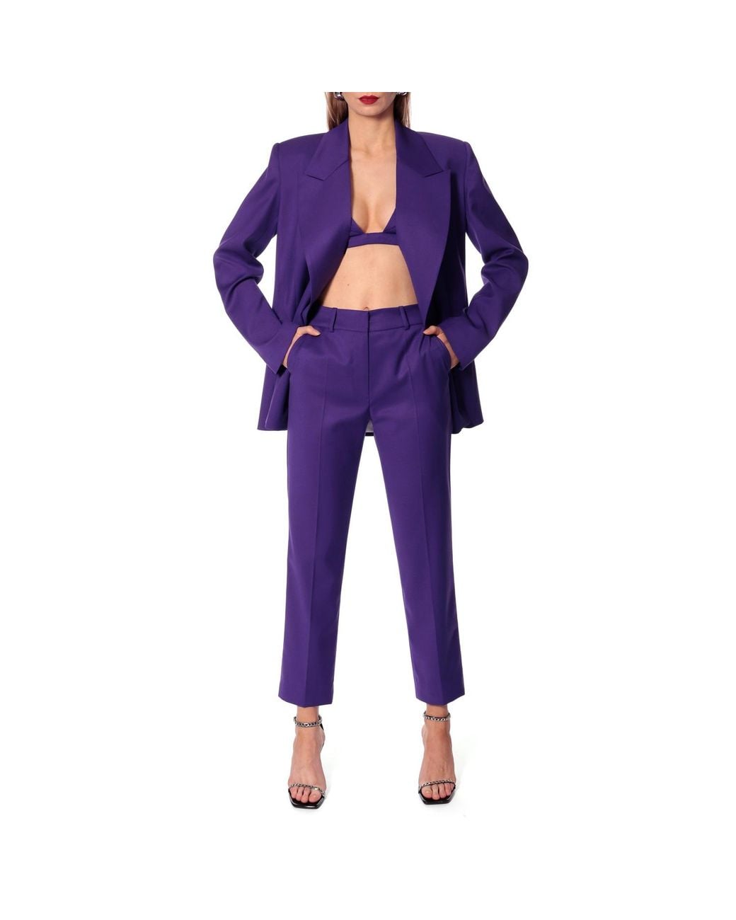 AGGI by HALEWSKI Purple Samira Royal Double Breasted Blazer
