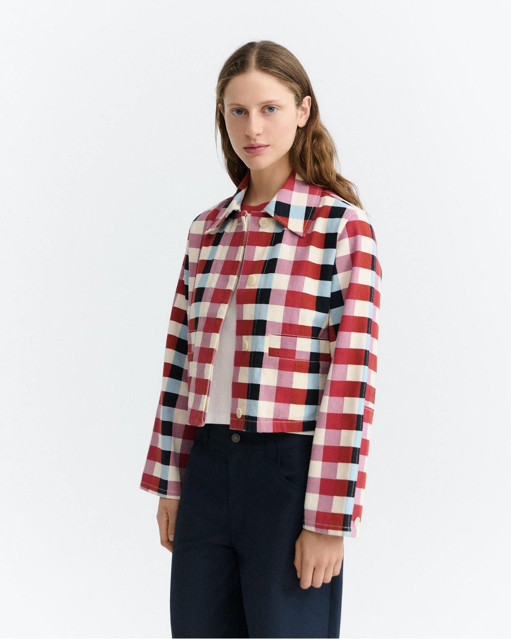 Thinking Mu Red Check Cheshire Astrid Jacket