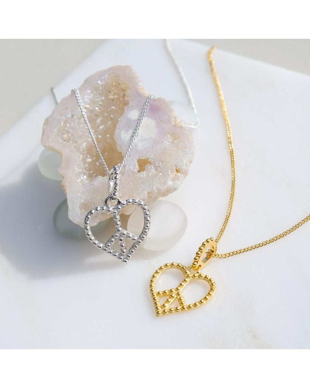 Charlotte's Web Jewellery Metallic Peace Heart Pendant Necklace