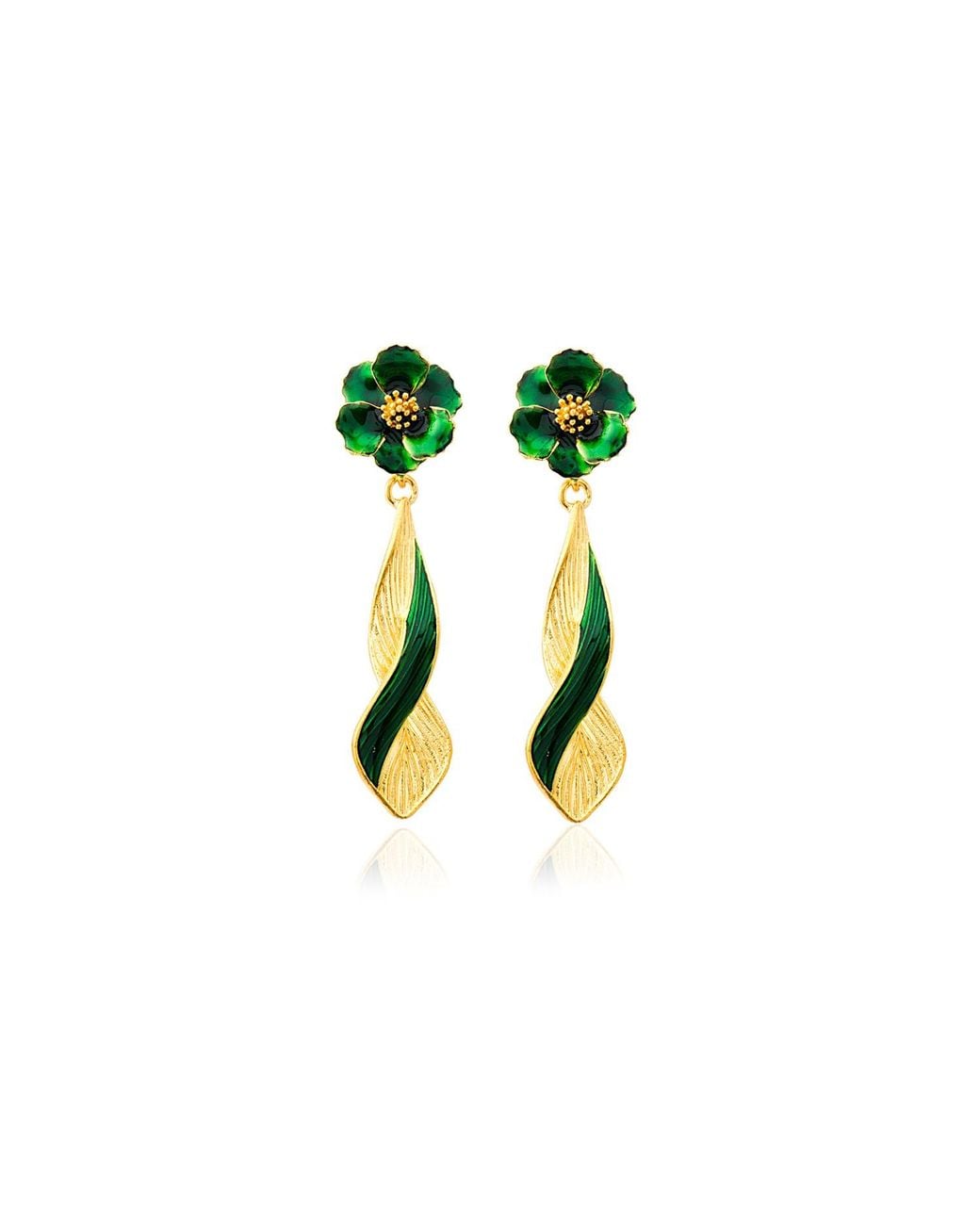 Milou Jewelry Green Infinity Drop Earrings