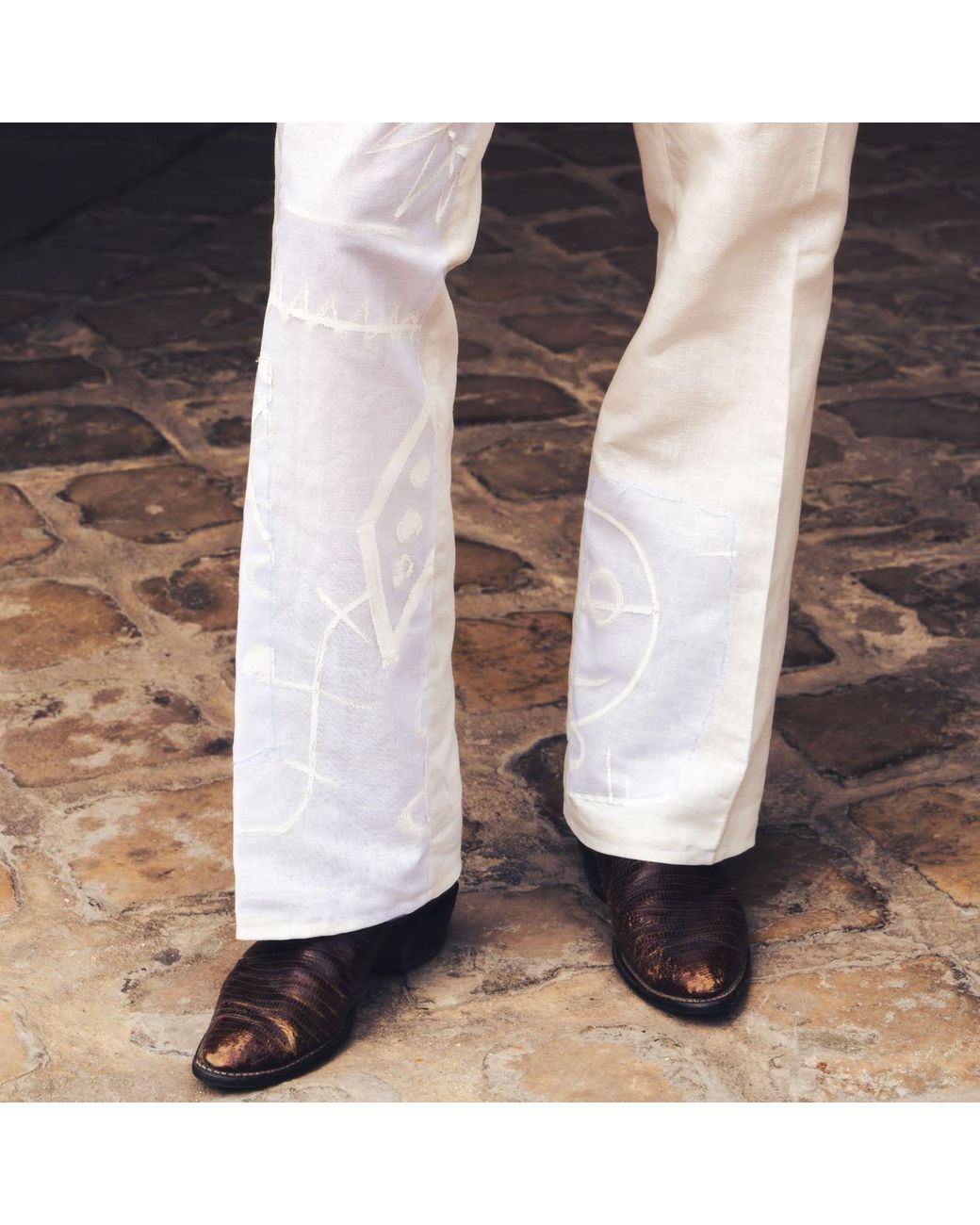 Maison Louis White Linen And Cotton Trousers for men