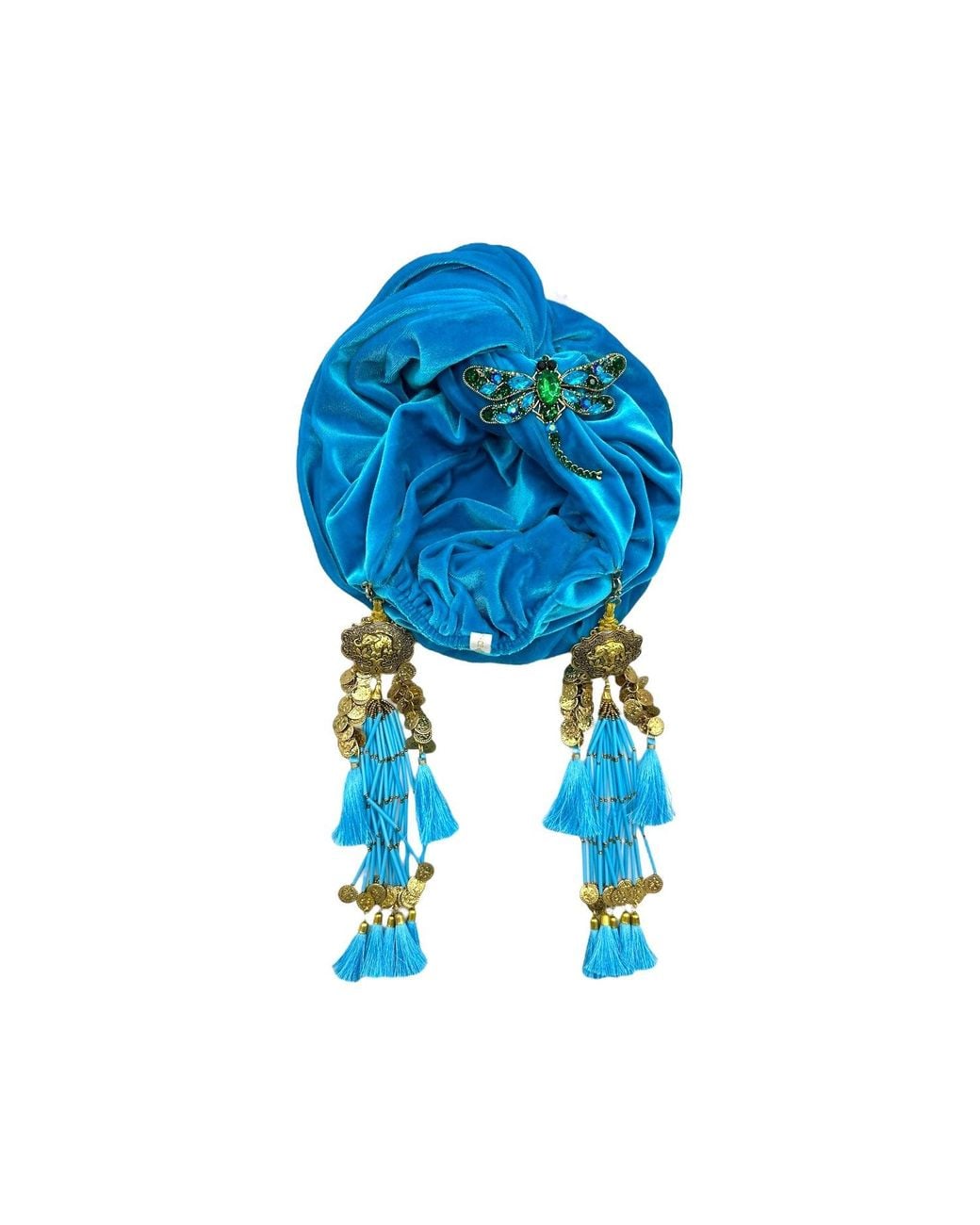 Julia Clancey Blue Azure Dragon Fly Dream Turban