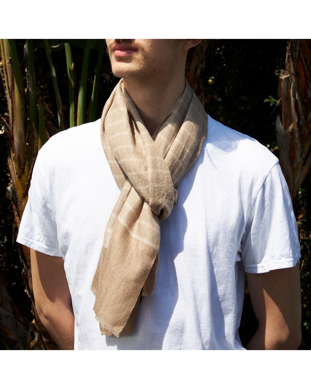 Babs Boutique NYC Brown Neutrals Cashmere Scarf Narrow for men