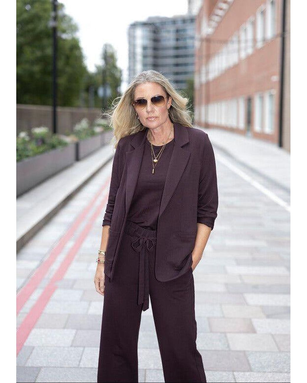 Weartwo London Purple Circe Soft Blazer, Burgundy
