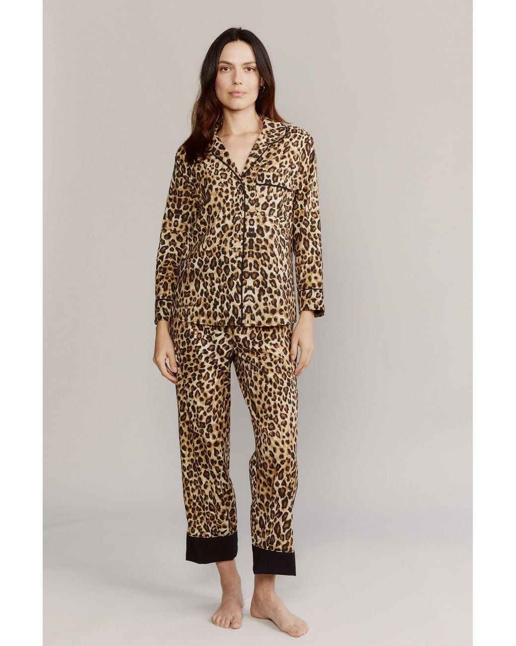 Kato Natural Broad Beach Leopard Cotton Pajamas