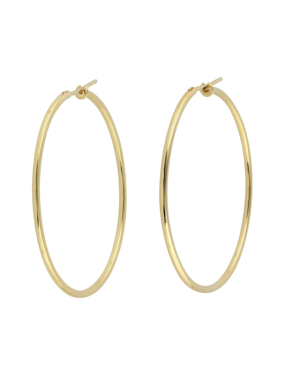 Artisan Metallic Handmade 18k Solid Yellow Hoop Earrings