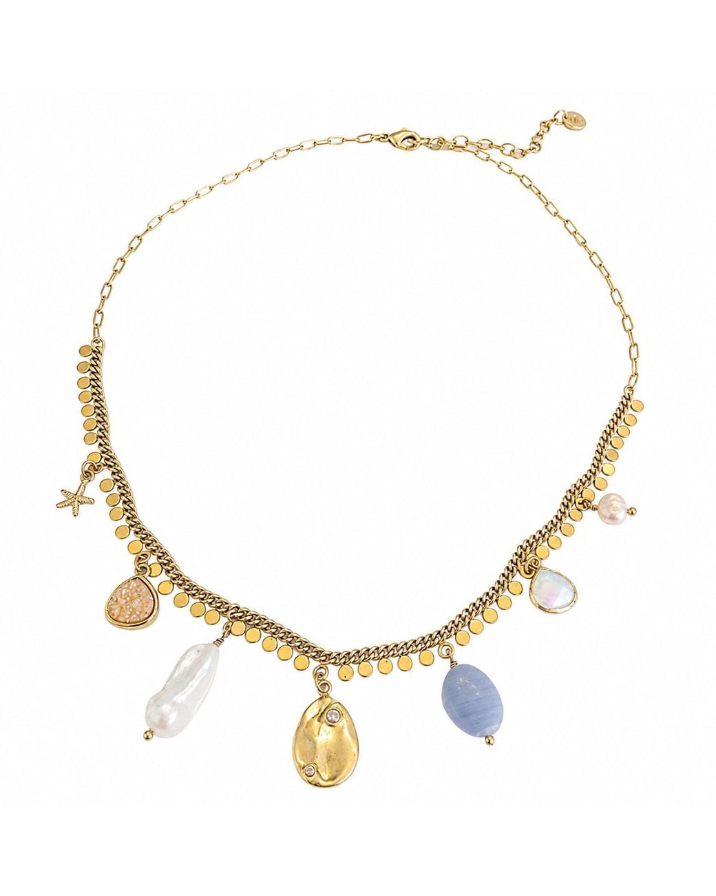 Rare Matters Jewelry Metallic Coastal Treasure Multi Charm Necklace