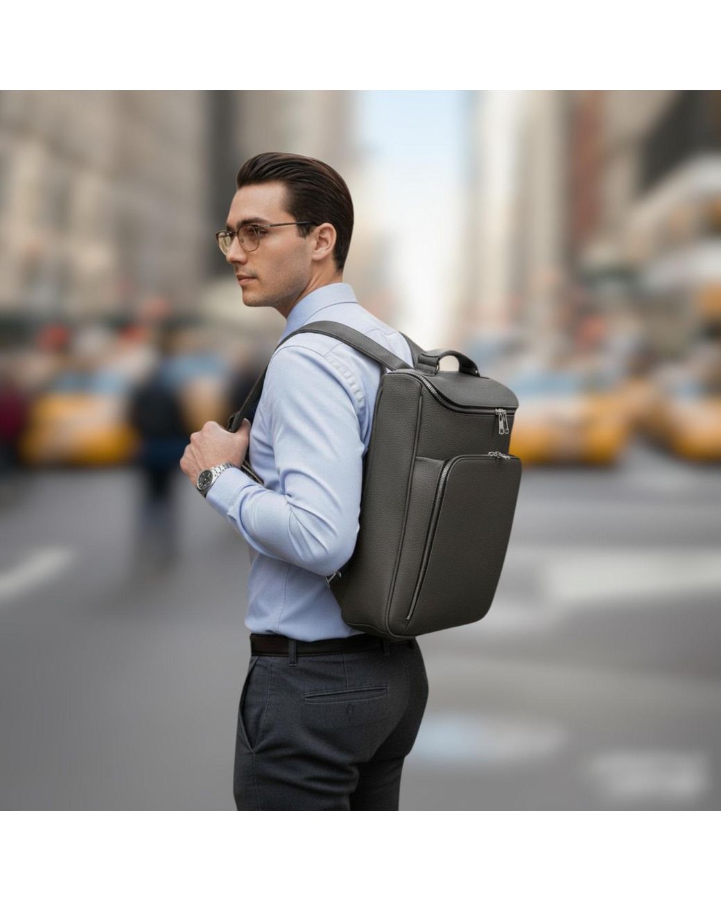 Luis Steven Gray Medium Laptop Pack for men