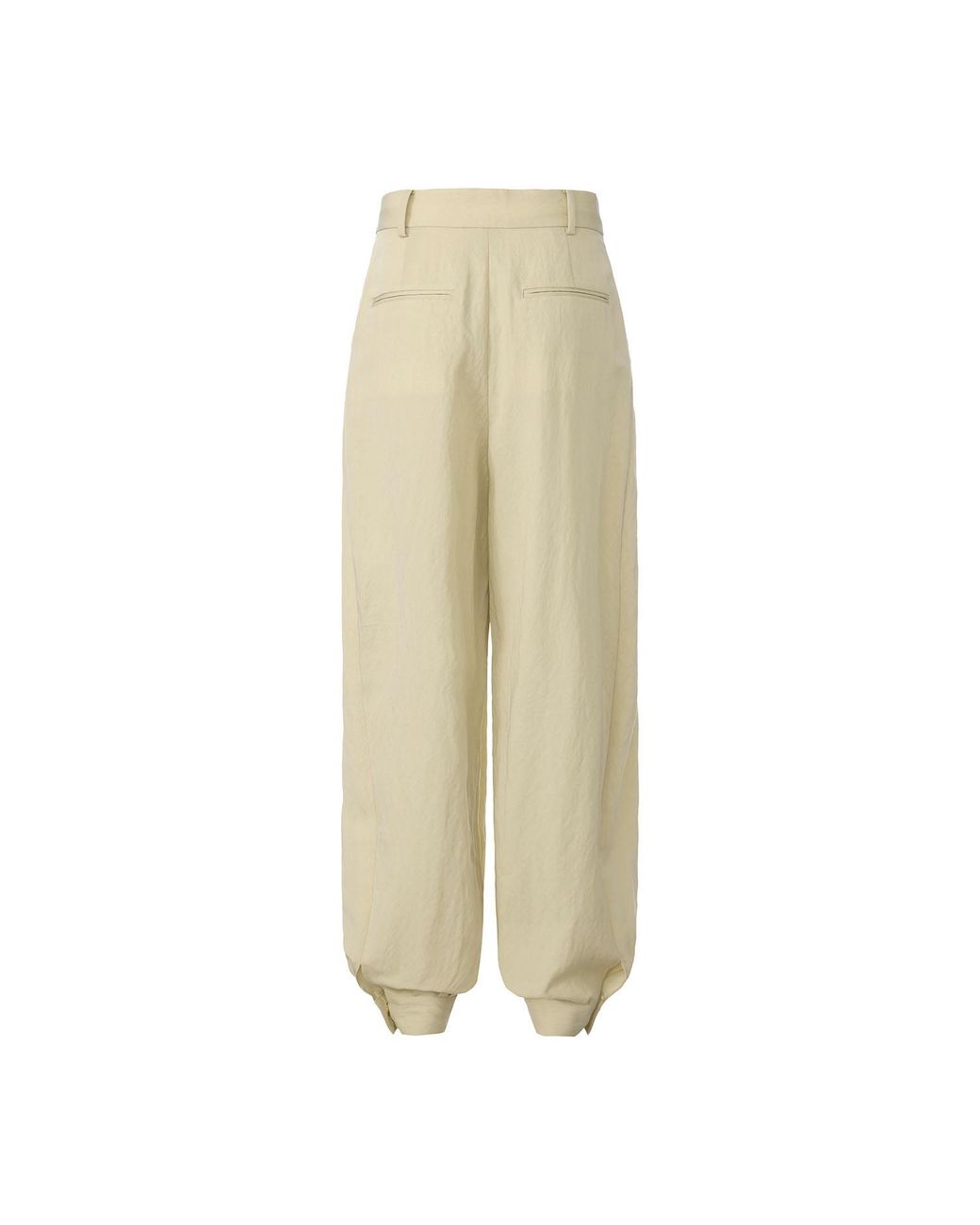 FRONT ROW SHOP Natural Neutrals Balloon Pleat Trousers Butter