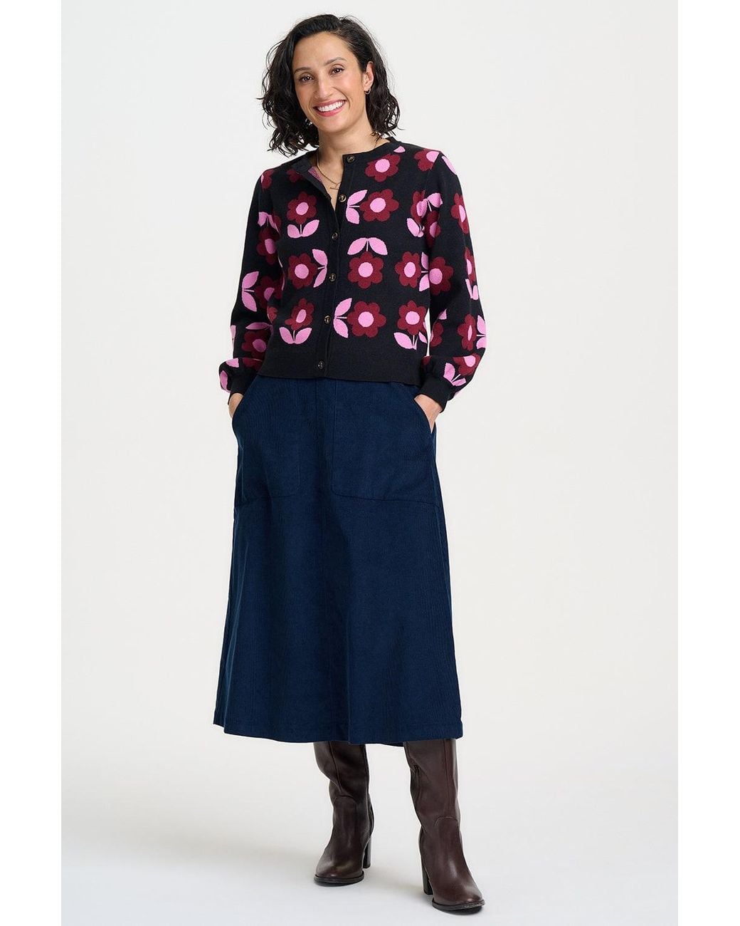 Sugarhill Black Venetia Cardigan Daisy