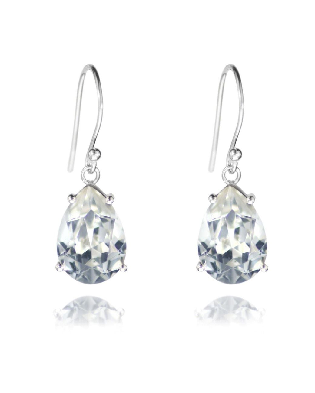 The Jewellery Store London Blue Pear Shaped Crystal Earrings