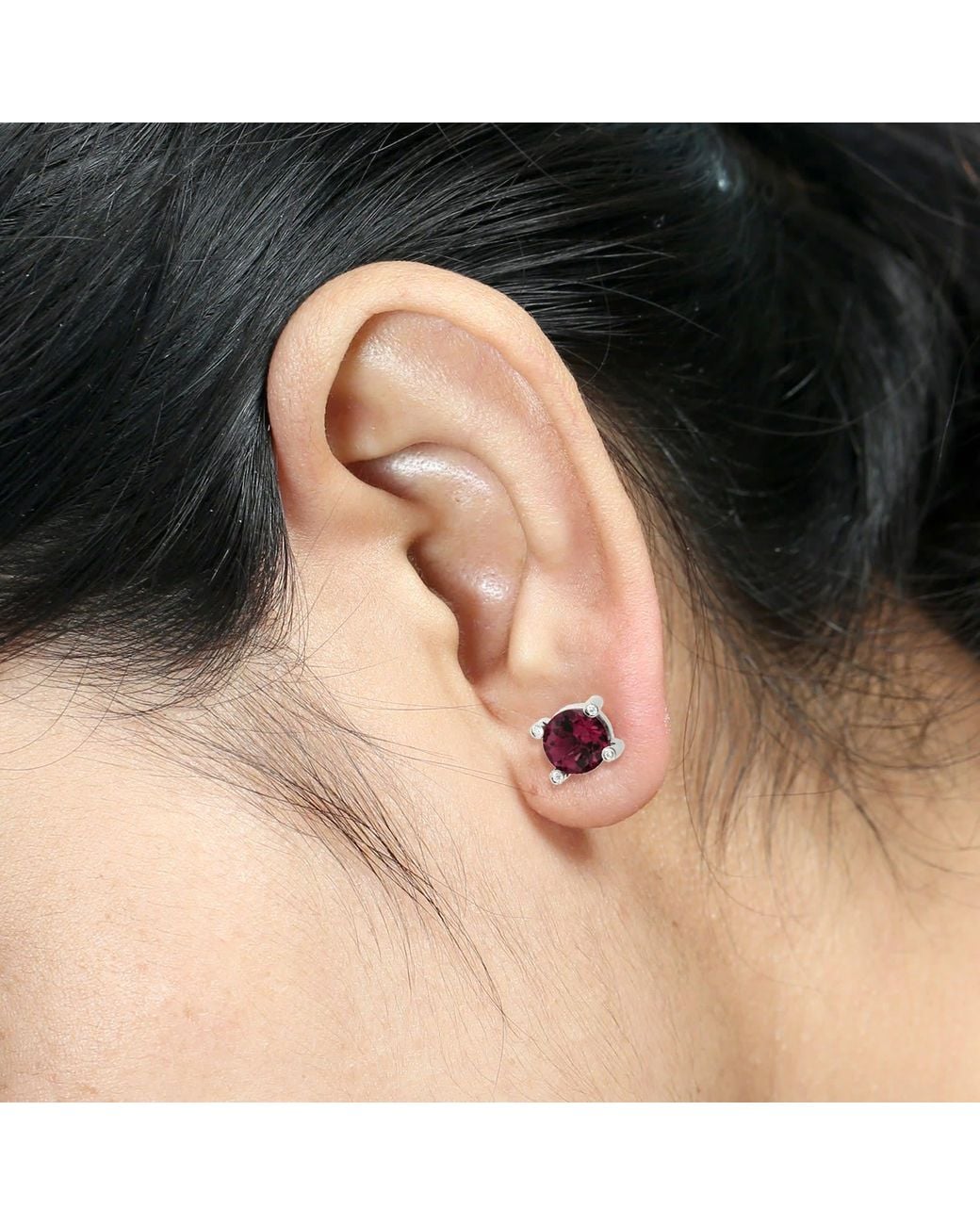 Artisan Multicolor Round Tourmaline Diamond Stud Earrings