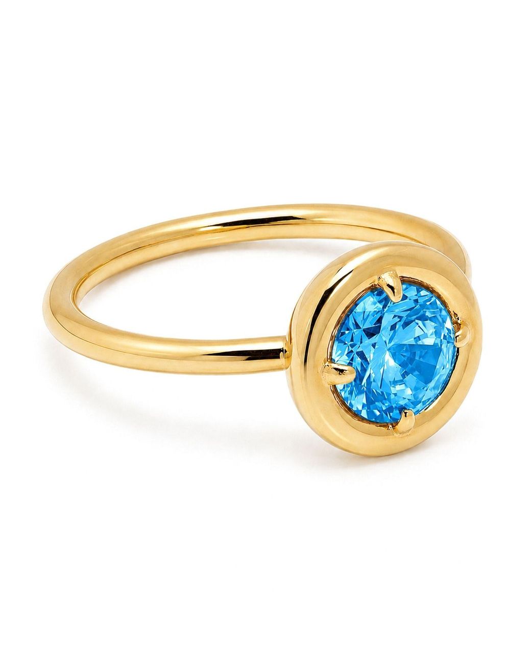 Belinda Jewelz Blue Swiss Round Solitaire Chunky Ring