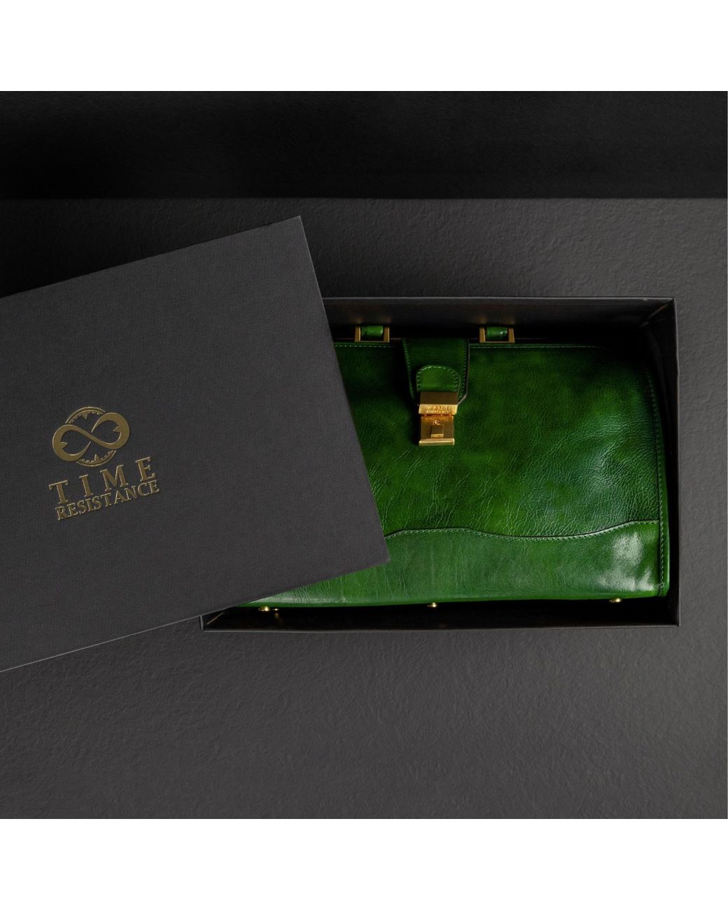 Time Resistance Green Small Leather Doctor Bag For