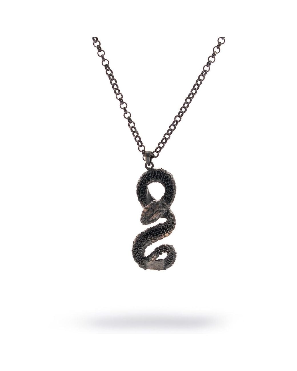 Ebru Jewelry Metallic Serpent Guardian Sterling Necklace for men