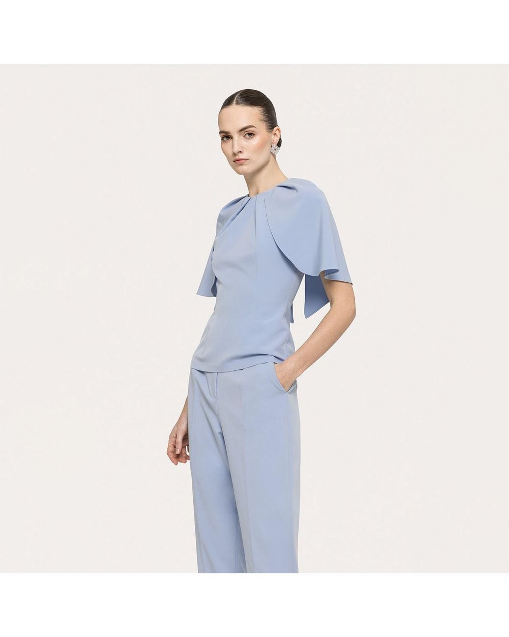 Nissa Blue Cape-Design Top