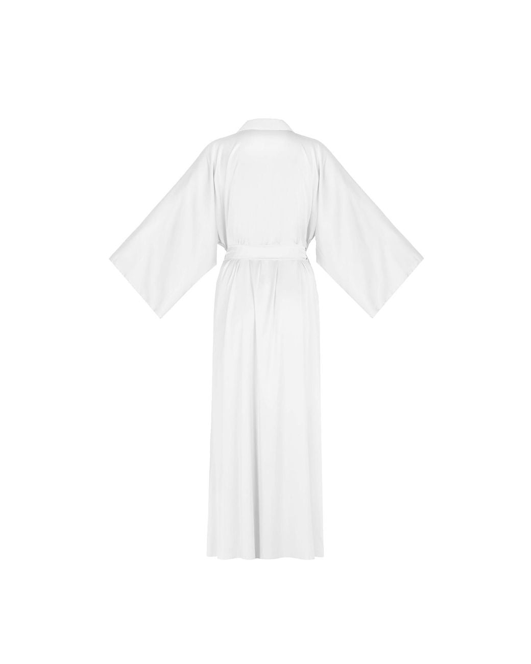 Avenue 8 White Silk Maxi Collar Robe