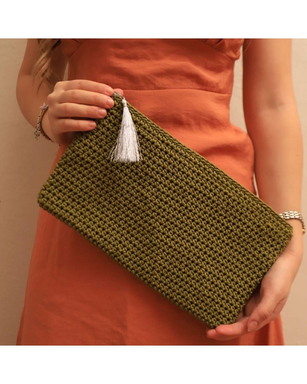Springmoonatelier Green Special Luxury Hand Woven Bag
