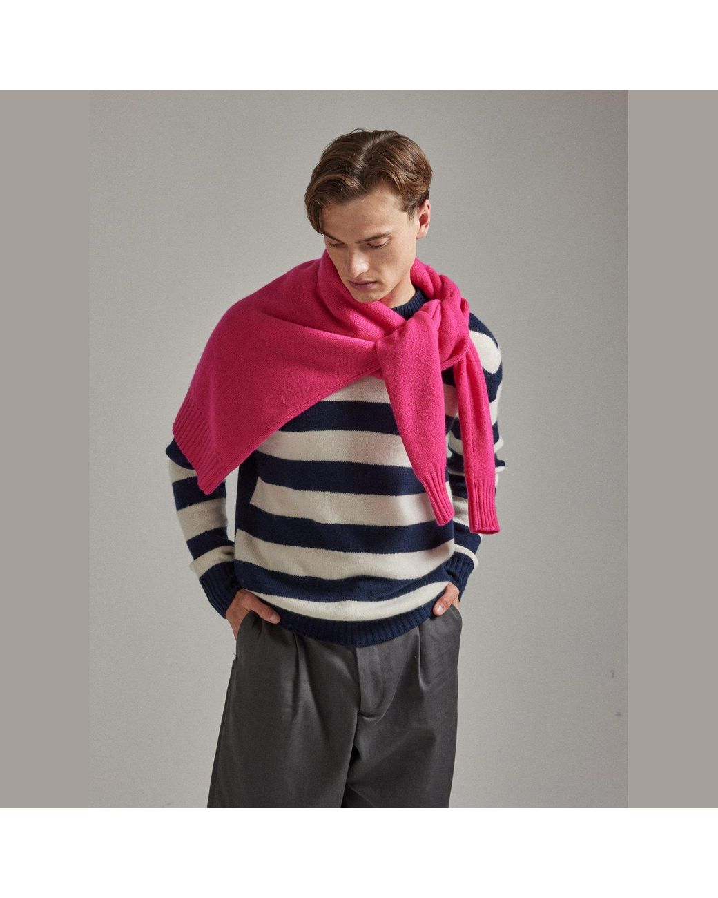 Salts Cashmere Blue Lofty Knit Crew Neck Sweater