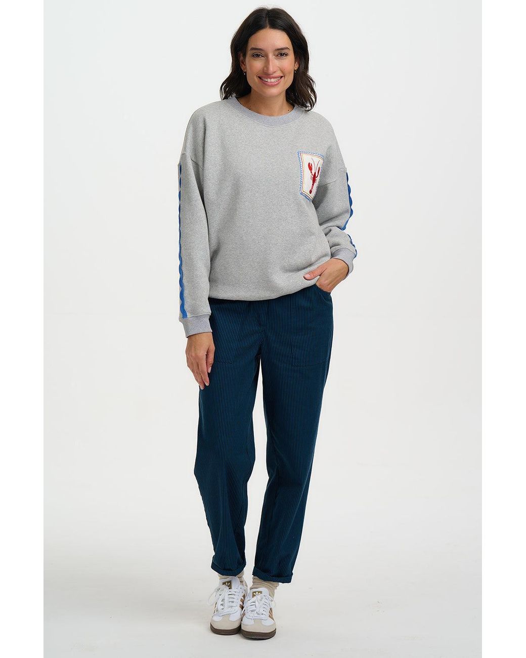 Sugarhill Gray Eadie Relaxed Sweatshirt Marl, Lobster