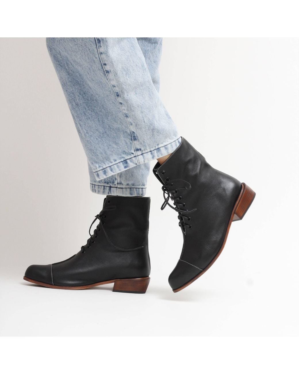 Mafalda Black Amelie Pointy Toe Ankle Boots