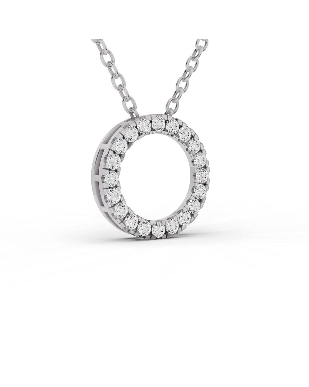 SEREIA OFFICIAL Metallic 14K 0.25 Ct Necklace Circle Diamond