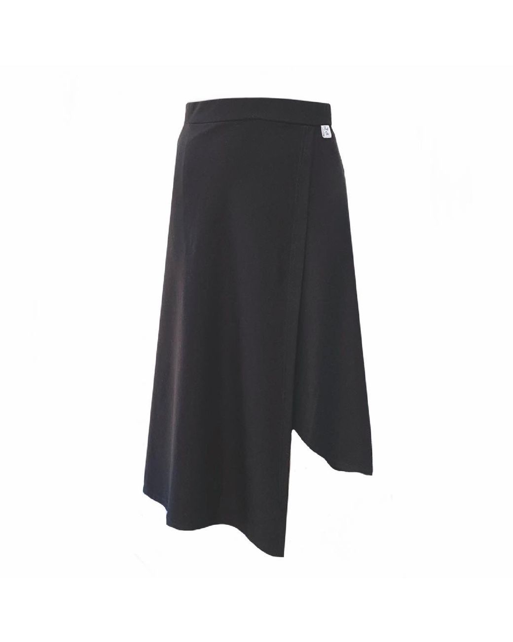 Frock Tales Gray Lotus Midi Skirt With Asymmetric Hem And Wrap